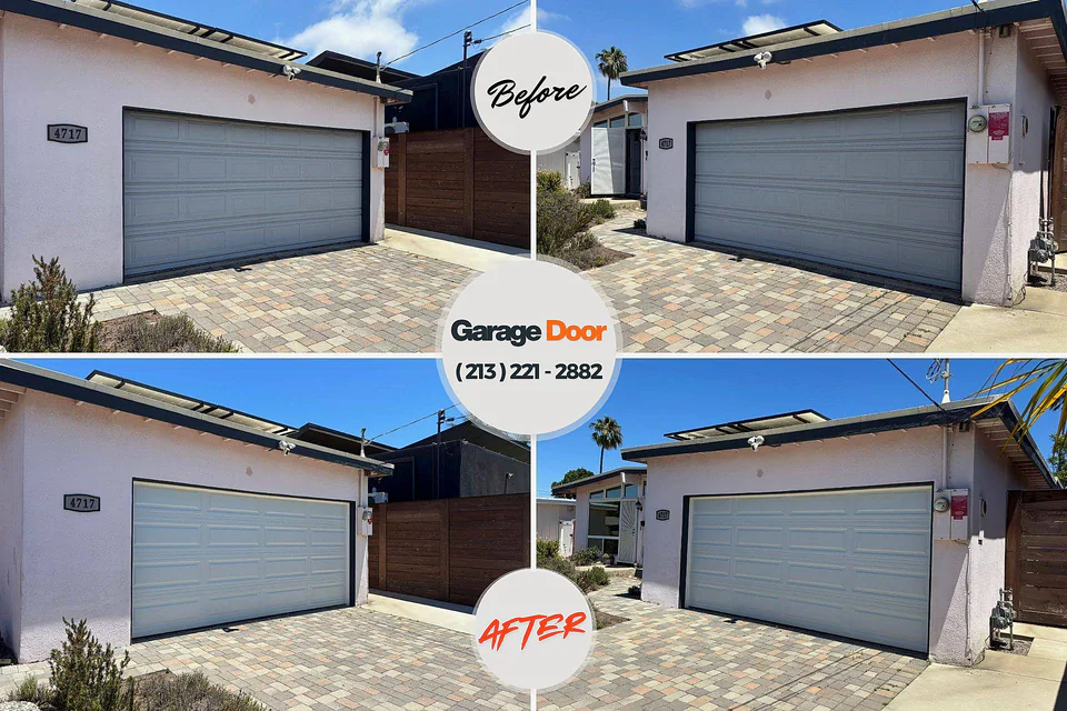 Before and after: garage door repair Hillandale, MD